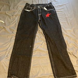 RED/BLACK graphic jeans